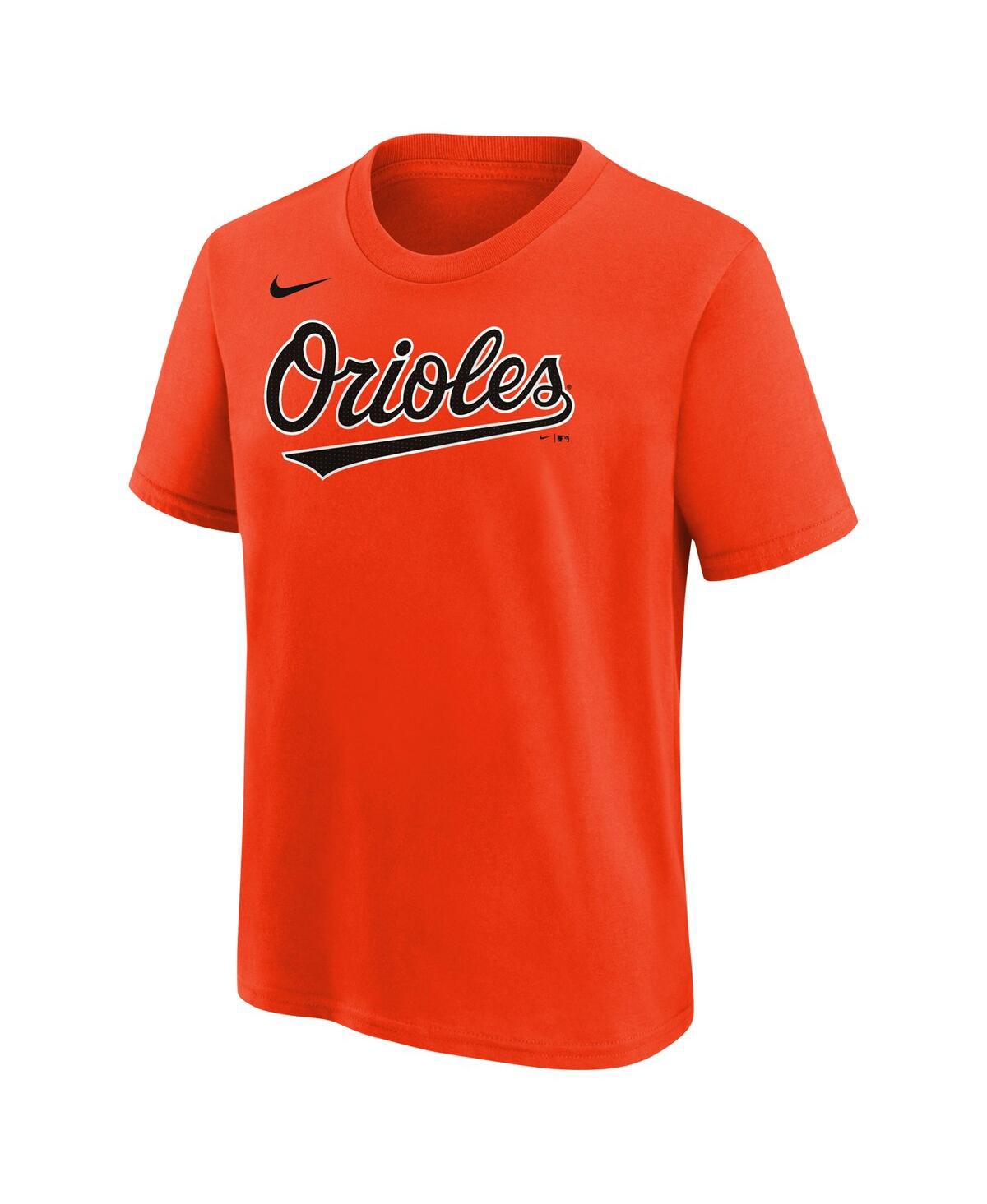 Nike Big Boys And Girls Jackson Holliday Orange Baltimore Orioles Name Number T-shirt In Orange