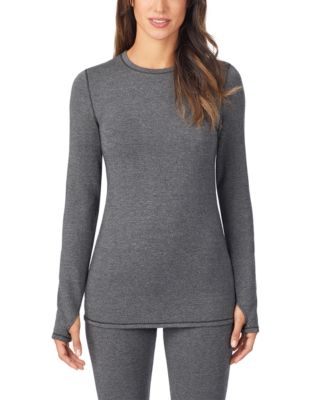 Cuddl Duds - Petite Long-Sleeve Cozy Crewneck Top