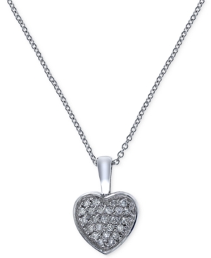 image of Effy Diamond Heart Pendant Necklace (1/5 ct. t.w.) in 14k White Gold