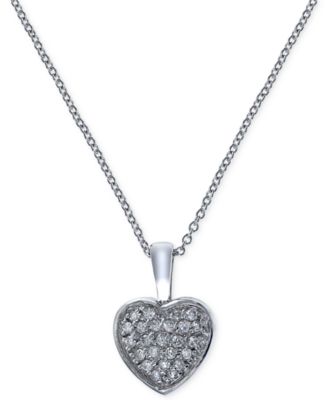 EFFY Collection EFFY® Diamond Heart Pendant Necklace (1/5 ct. t.w.) in ...