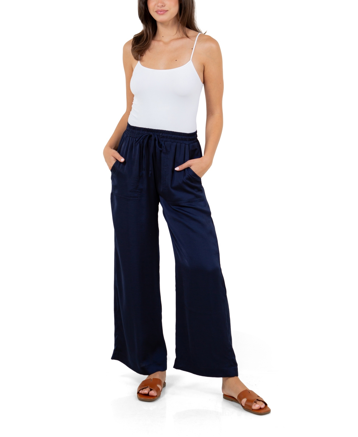 Women's Solid Drawstring Pant - Poinciana