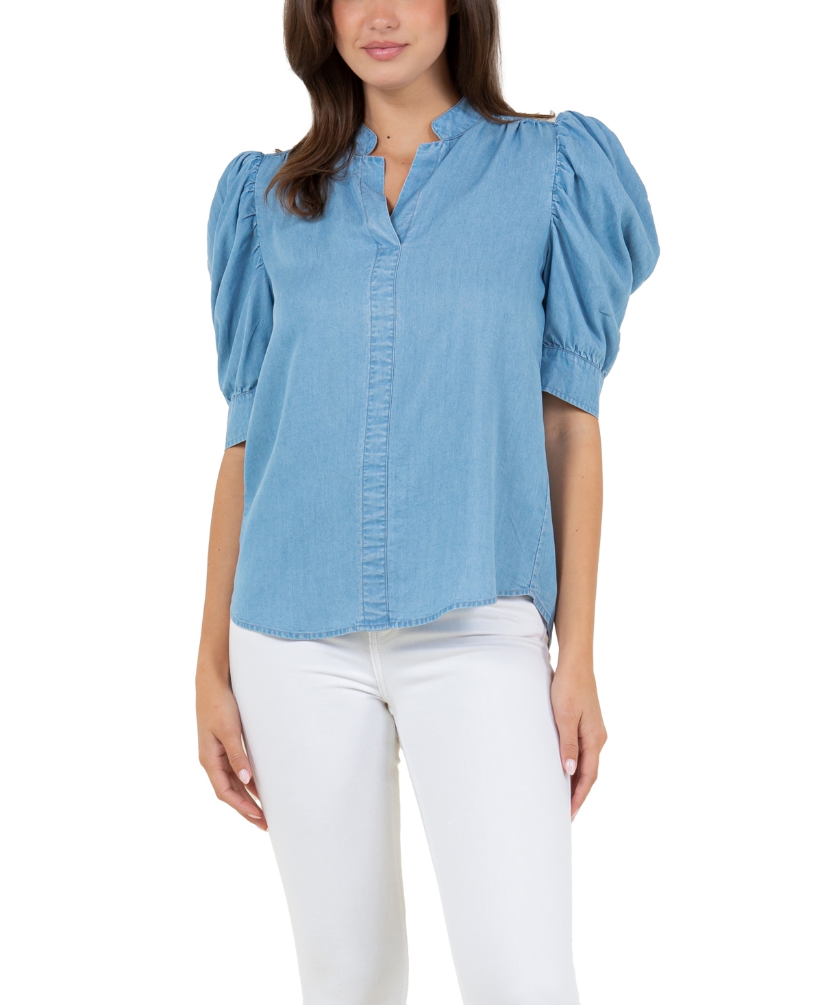 Women's Ruched Sleeve Top - Medium