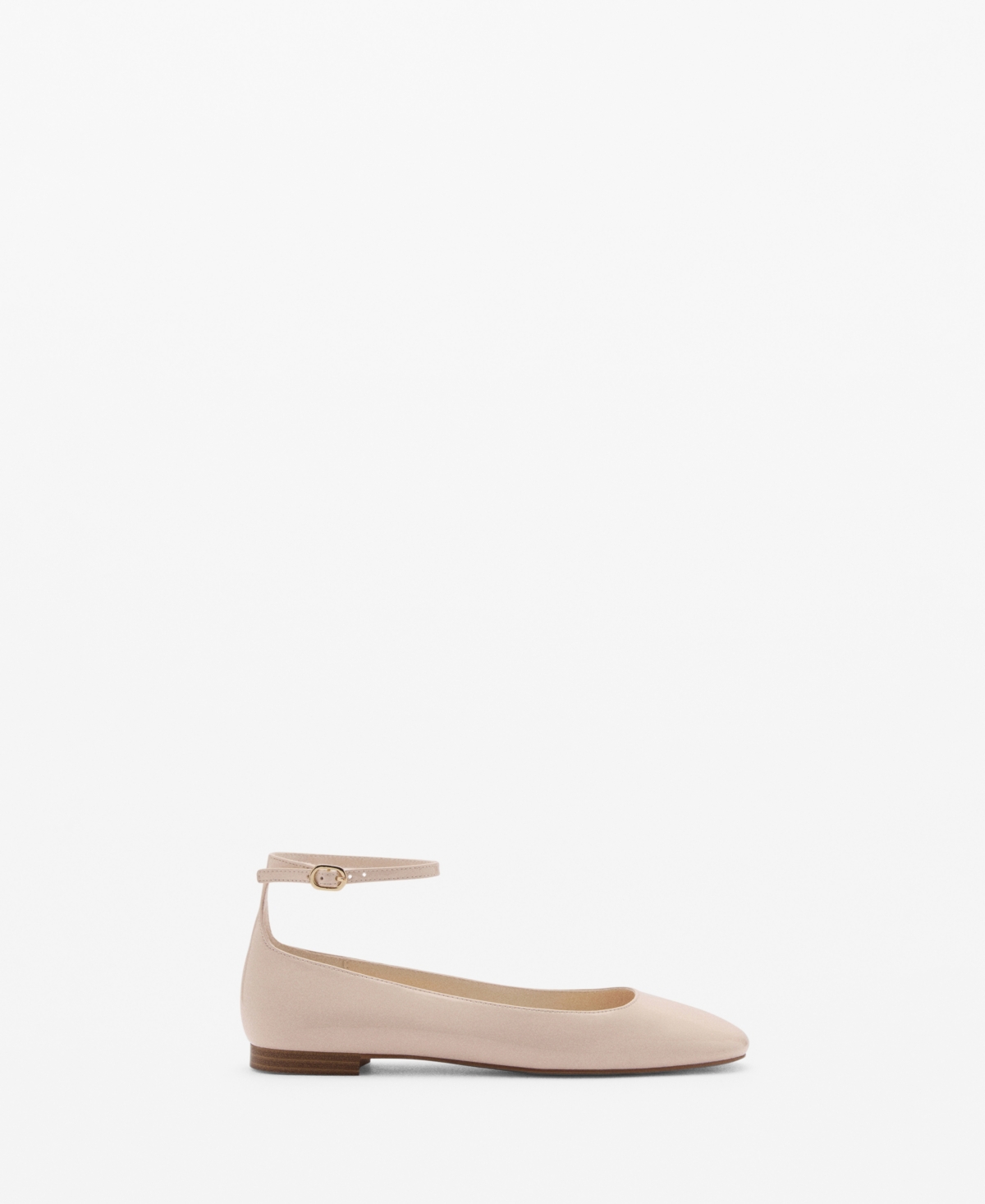 Mango Patent Leather-effect Ballet Flats Burgundy In Burgundy