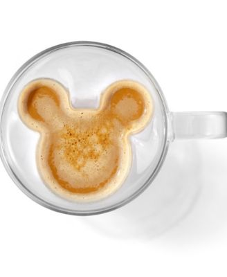 Disney Mickey Mouse 3D Double Walled Glass Mugs, Set of 2