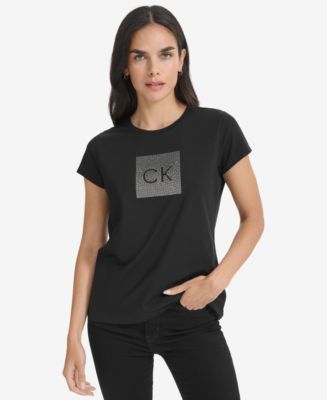 Calvin klein shirts womens logo on sale