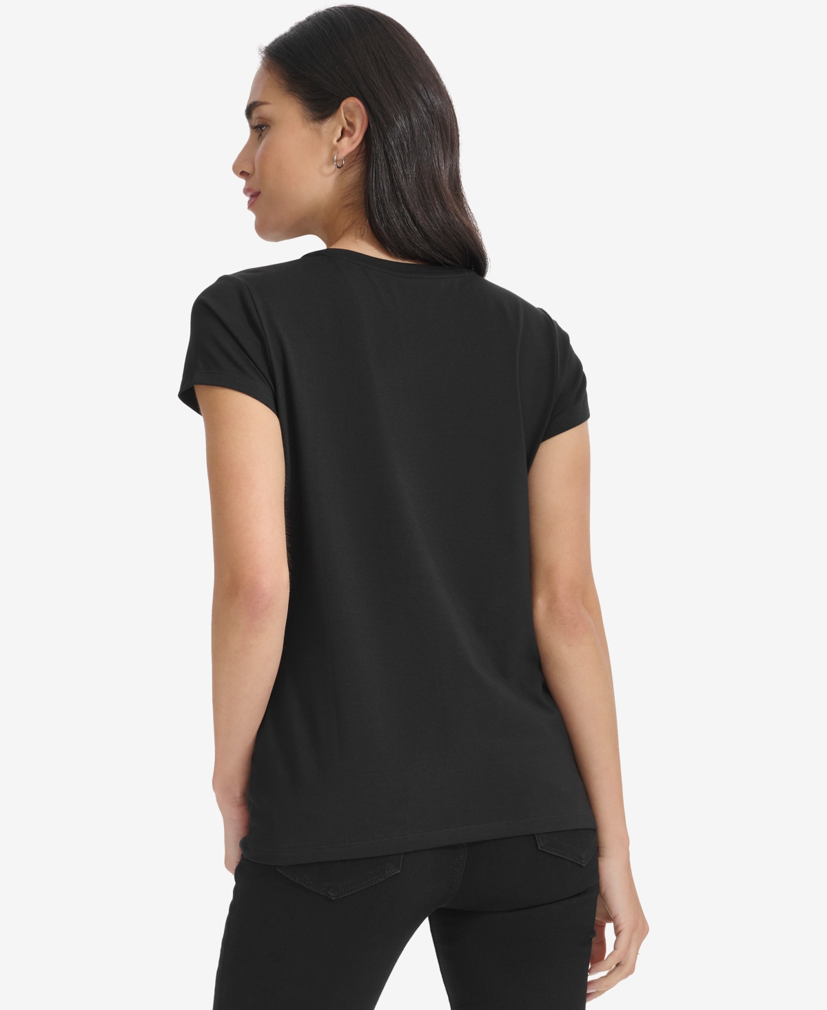 Calvin Klein Women's Metallic-Logo Crewneck T-Shirt