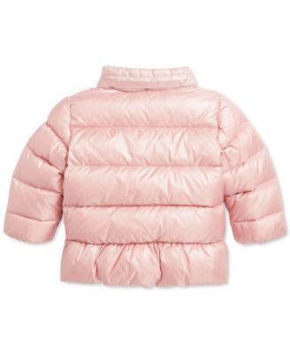 Baby Metallic Peplum Bomber Coat