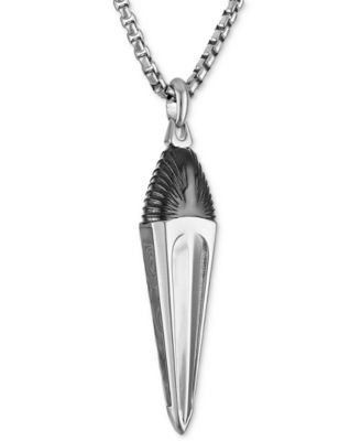 Marc Anthony Men's Damascus Sword Pendant Necklace in Sterling Silver-Plate, 24" + 2" extender, BVP1075-WMMNA