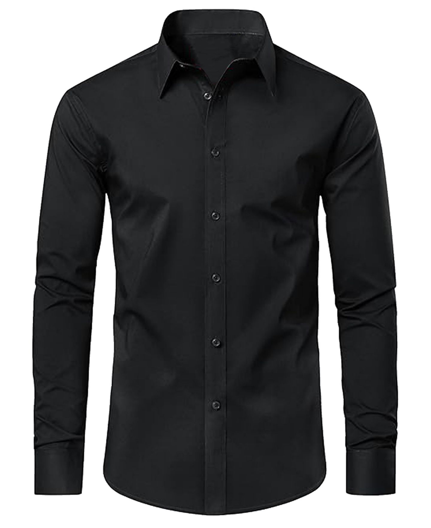 Мужская рубашка Blue Ice Long Sleeve Classic Dress Shirt, цвет: Чёрный — фото 1