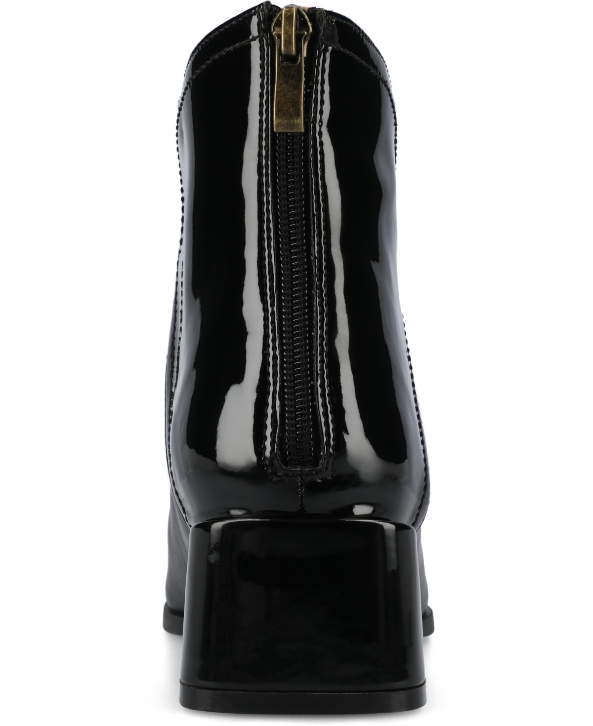 JOURNEE COLLECTION WOMEN'S CONSUELLO TWO TONE POINTED TOE BLOCK HEEL BOOTIES 