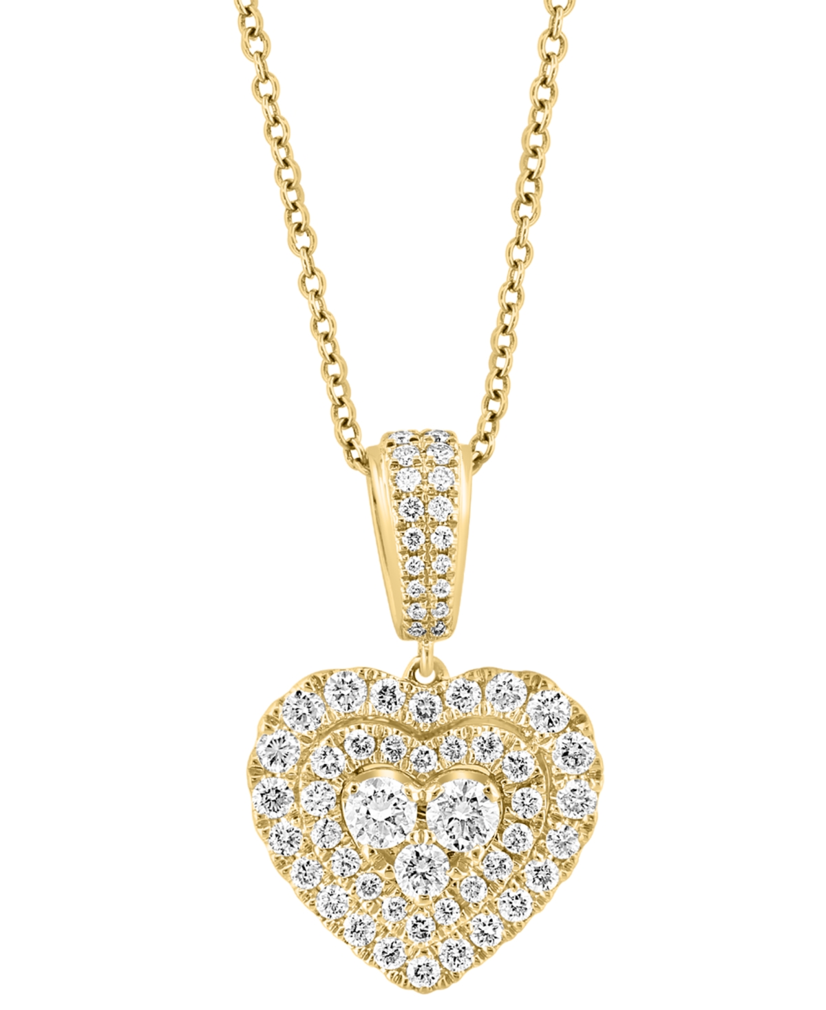 Effy Diamond Heart Cluster Double Halo 18
