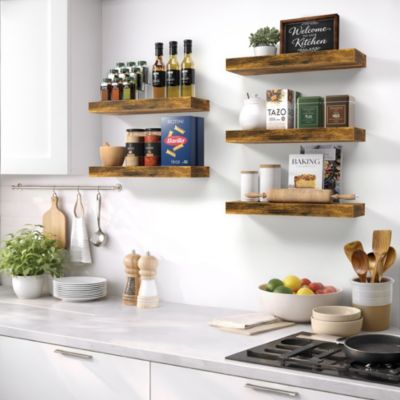 3 Pack 16 Inch  Floating Shelves - for Bedroom, Kitchen, Living Room, Office