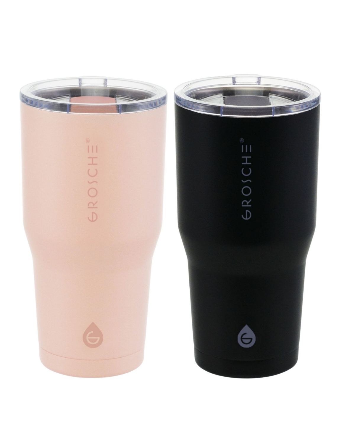 Grosche Yukon 20oz Travel Mug, Tumbler Bundle In Black Pink 2 Pk