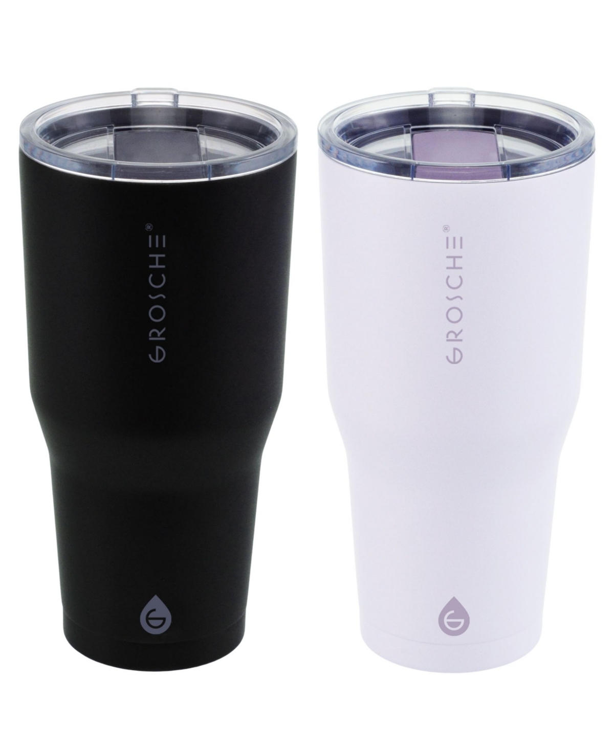 Grosche Yukon 30oz Travel Mug, Tumbler Bundle - Black Lavender 2 PK