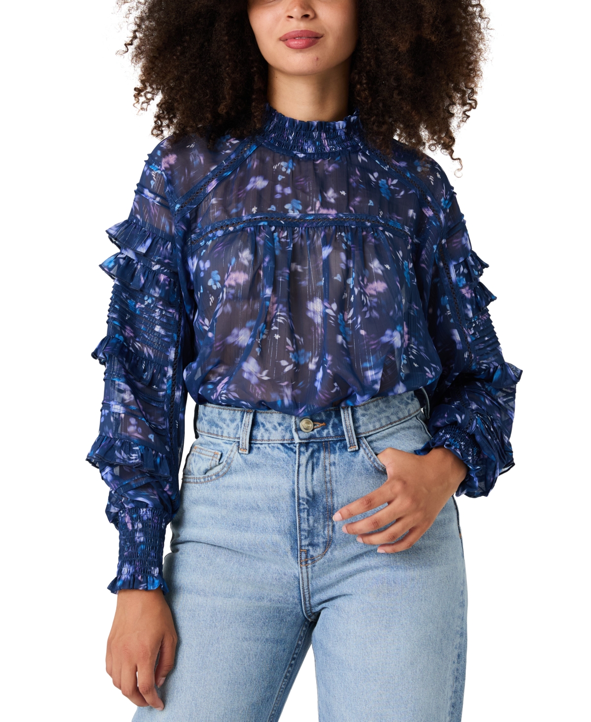 French Connection Women's Anifrida Arica Pleat-Sleeve Top