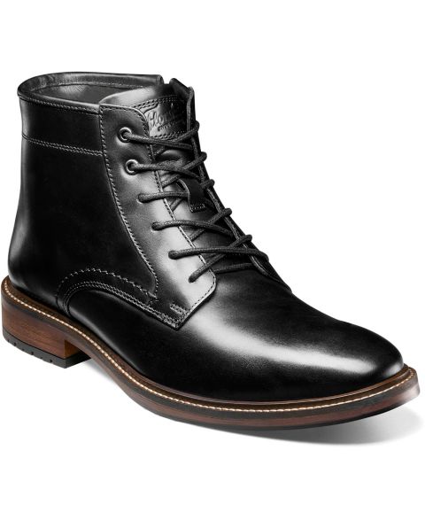 Мужские ботинки Florsheim Forge Plain Toe Lace Up Boot, цвет: Чёрный