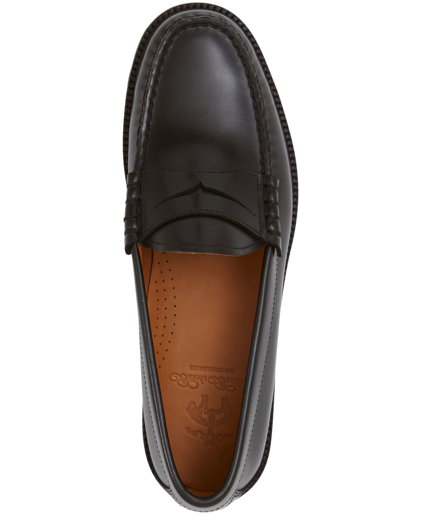 Мужские туфли Brooks Brothers Bleeker Lug Sole Penny, цвет: Чёрный — фото 4