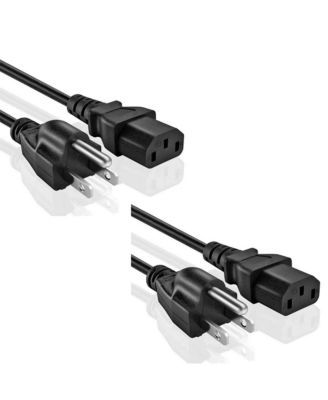 6 Feet 2 Pieces 3 Prong Replacement AC Wall Power Cord for LCD Computer Monitor Premium Quality Copper Wire PC 1001 2 Pcs