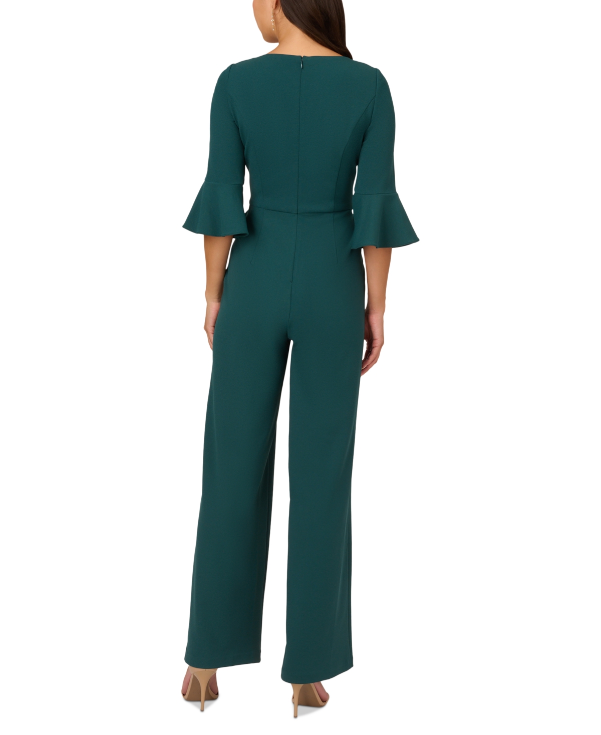 Adrianna Papell Women's Tie-Front Bell-Sleeve Jumpsuit