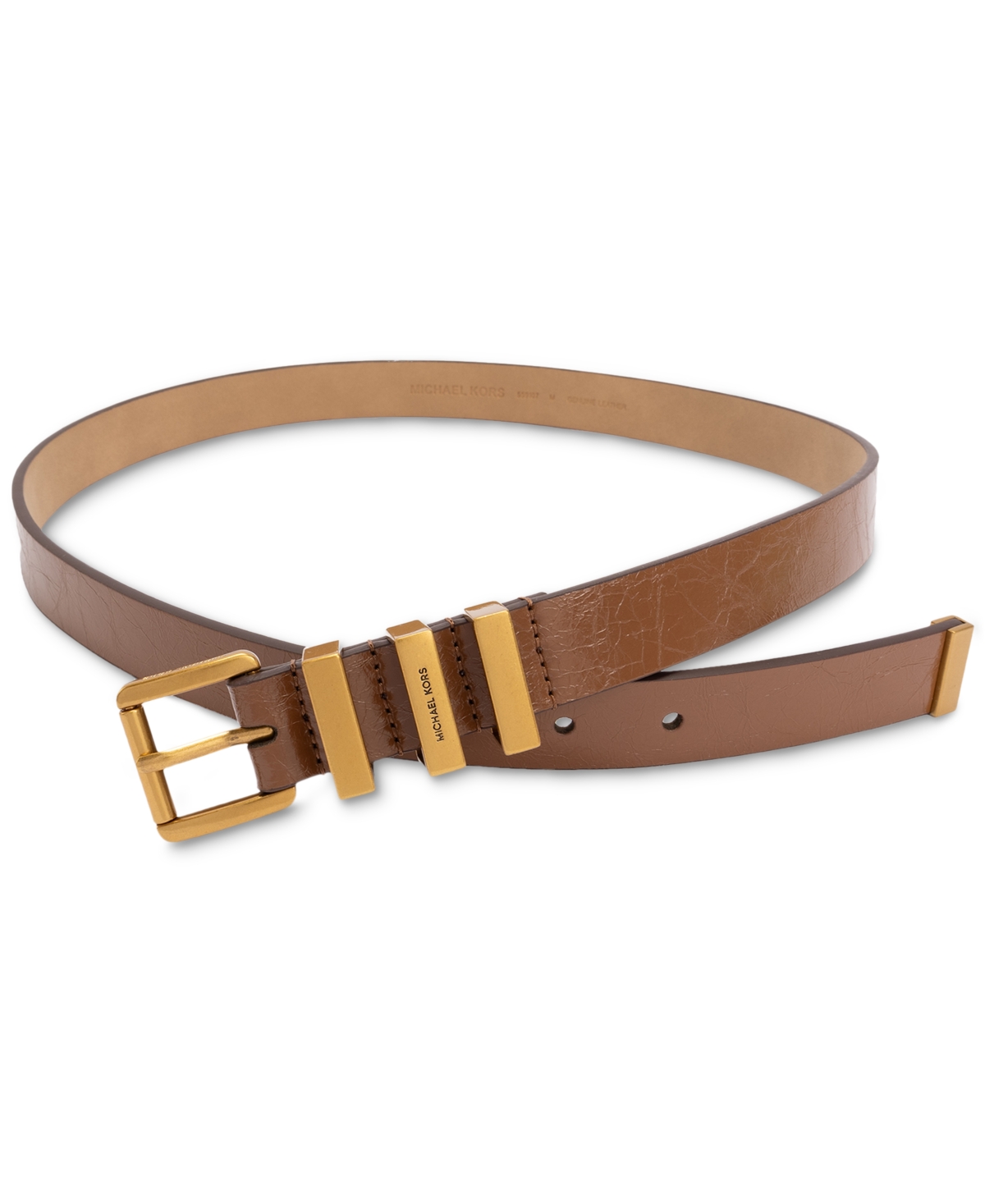 Michael Michael Kors Women's Gold-Tone Leather Belt