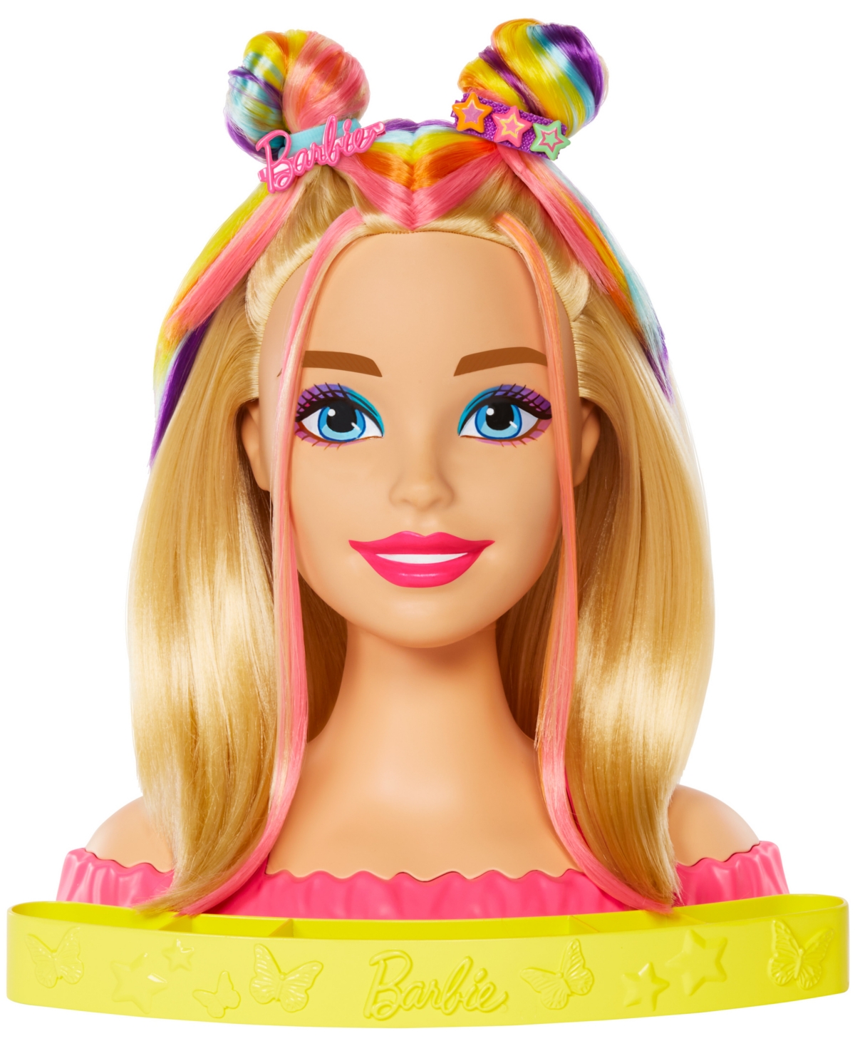 Barbie Deluxe Styling Head, Barbie Totally Hair, Blonde Rainbow Hair - Multi-Color