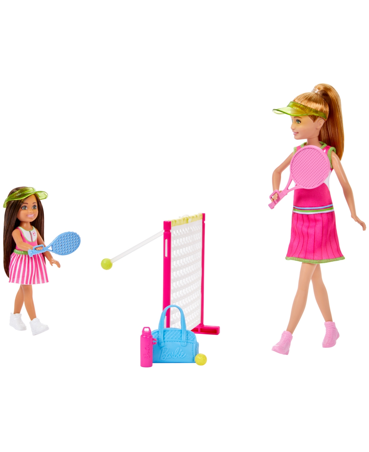 Barbie Stacie Chelsea Tennis Playset With 2 Dolls, Net 5+ Accessories, Moving Ball Action In Multi-color