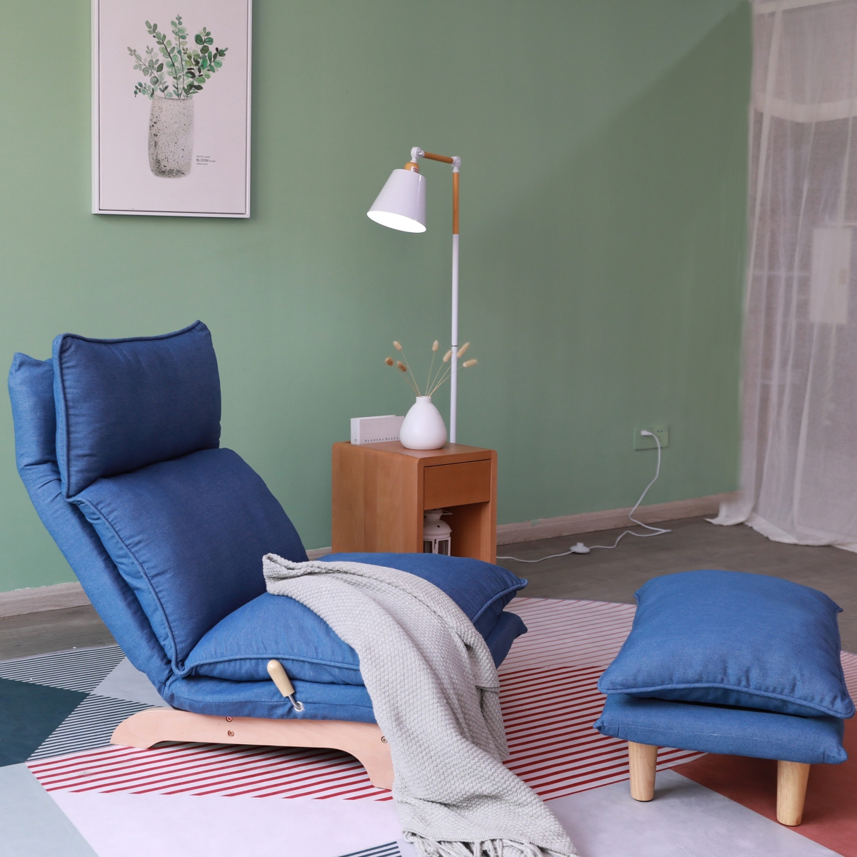 Streamdale Furniture Lazy Sofa Balcony Leisure Chair Bedroom Sofa Chair Foldable Reclining Chair Leisure Single