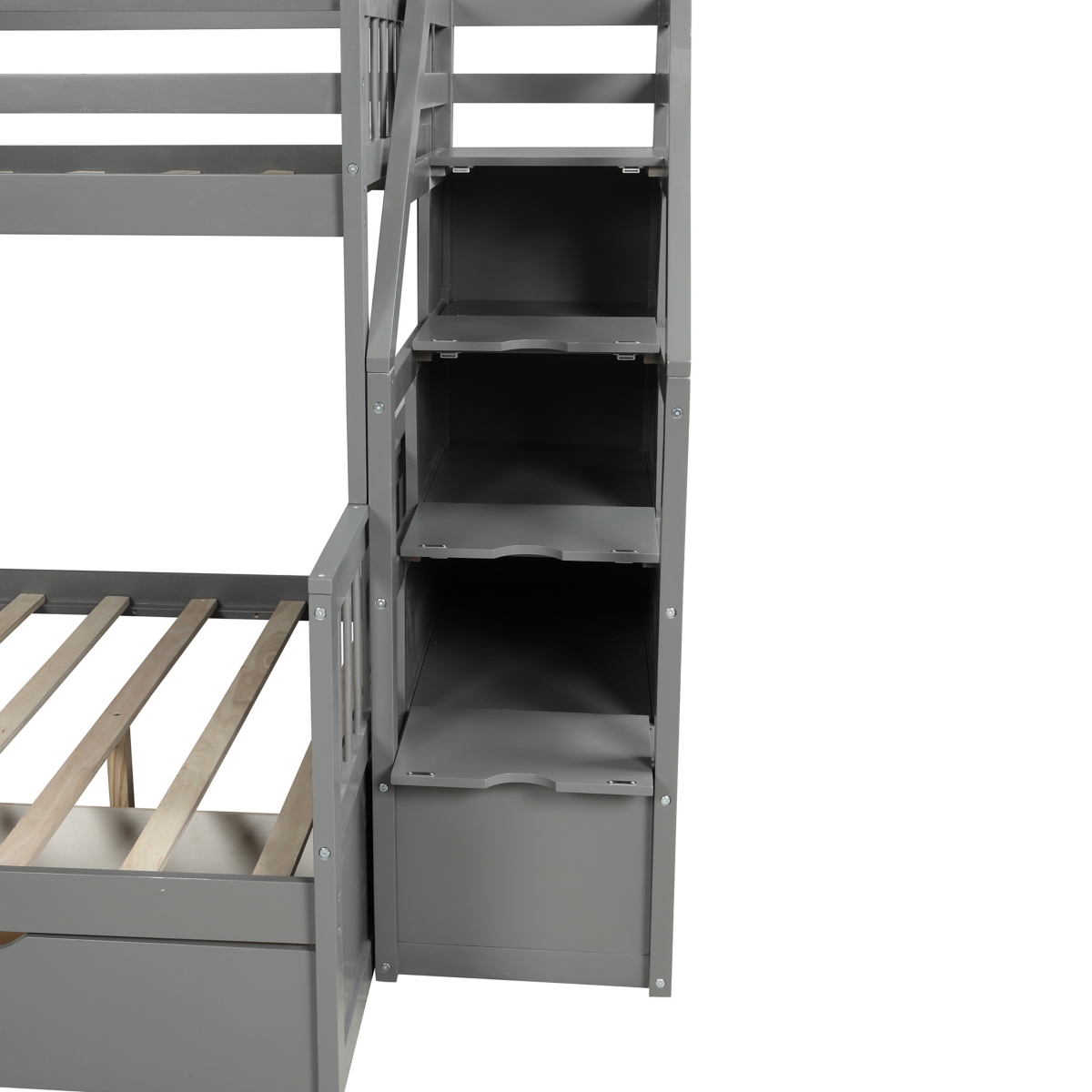 Streamdale Furniture Twin Over Full Bunk Bed With Drawers, Storage And Slide, Multifunction