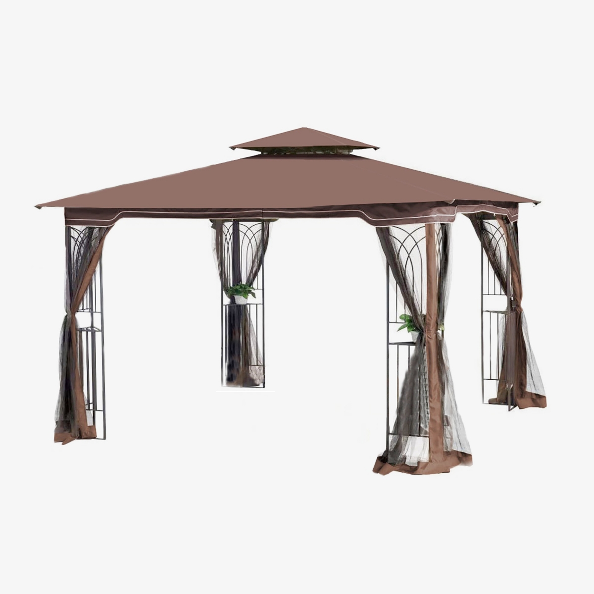 Streamdale Furniture 10x10 Outdoor Patio Gazebo Canopy Tent With Ventilated Double Roof And Mosquito Net