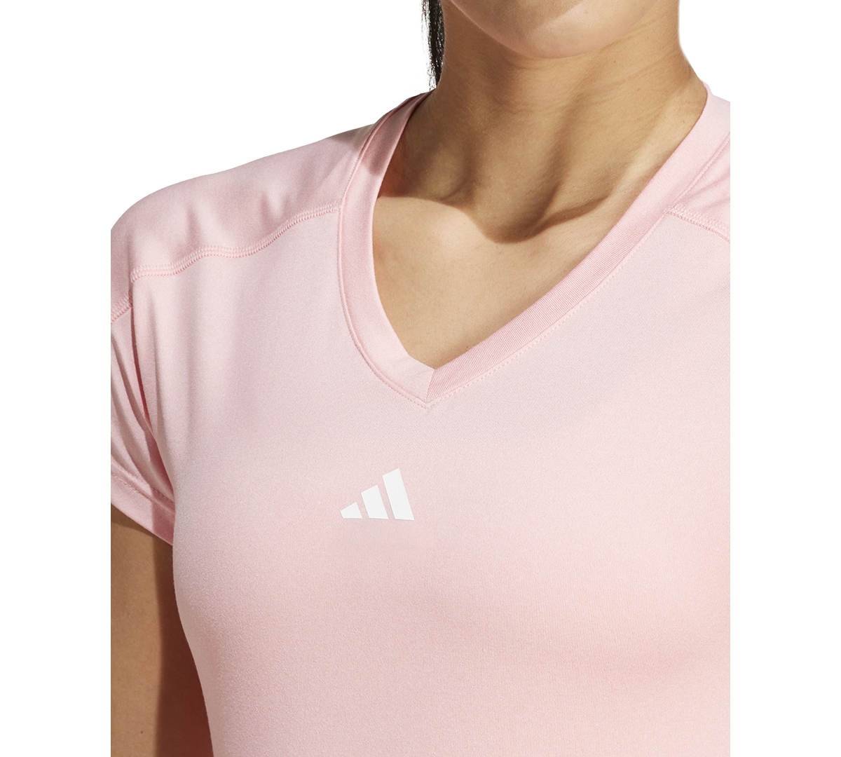 adidas Women's Training Moisture-Wicking Logo V-Neck T-shirt