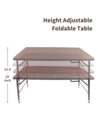 4FT Folding Rattan Table, Portable & Durable