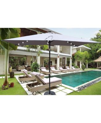 Streamdale 10ft Patio Solar LED Umbrella w/ Crank