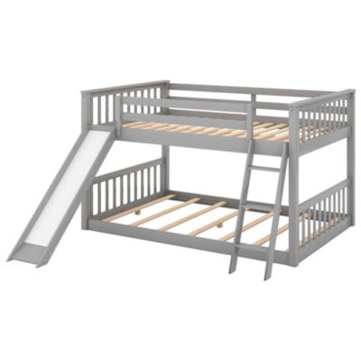 Full over Full Bunk Bed with Convertible Slide and Ladder