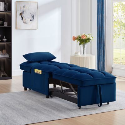 4-in-1 Sofa Bed with Adjustable Backrest, Storage, and Pillows