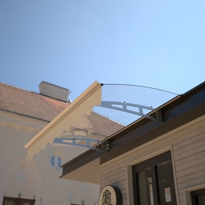 Streamdale 47"x34" Polycarbonate Door Awning with Aluminum Alloy Brackets