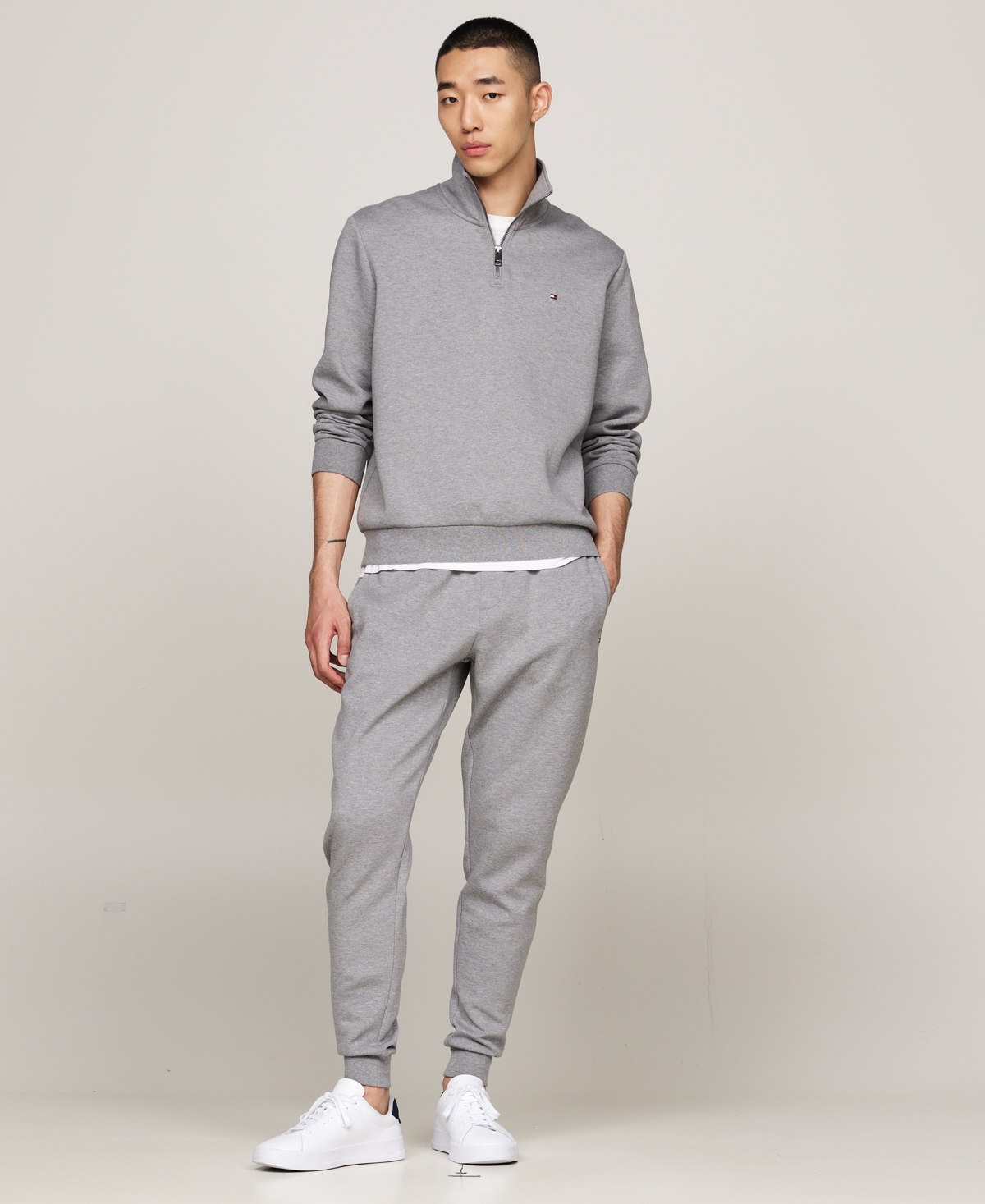 Tommy Hilfiger Intechno Knit Quarter In Gray
