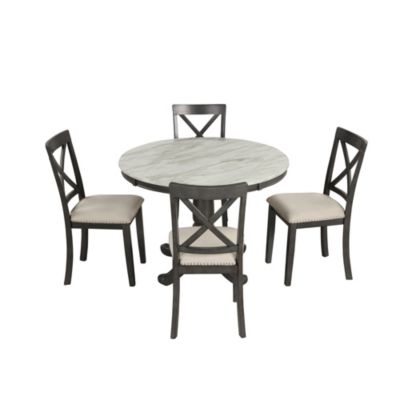 Solid Wood Dining Set for 4