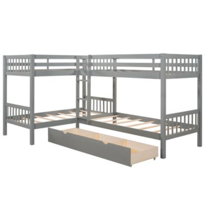 Streamdale Twin L-Shaped Bunk Bed With Drawers