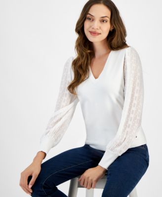Tommy Hilfiger - Women's Clip-Dot-Sleeve Sweater