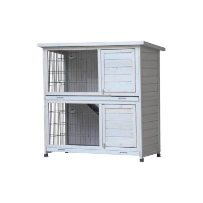 Streamdale 2-Story Outdoor Rabbit Hutch with Run & Removable Trays