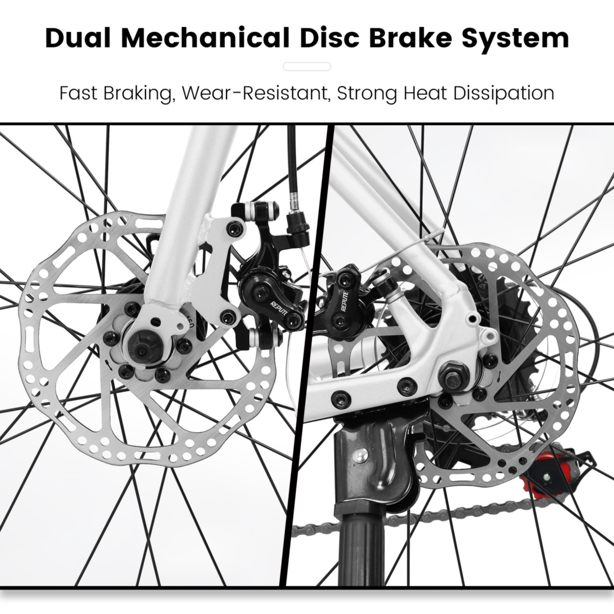 Streamdale Furniture Aluminum Road Bike with Suspension Fork and Disc Brakes