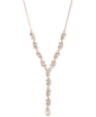 Givenchy - Crystal Lariat Necklace, 16" + 3" extender