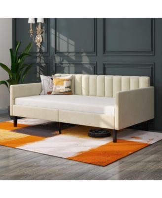 Velvet Daybed with Tufted Backrest