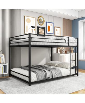 Streamdale Full Over Full Metal Bunk Bed With Guard Rails