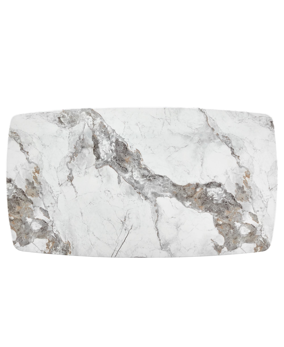 Streamdale Furniture Luxurious Faux Marble Dining Table with Modern X-Shaped Base - White+black