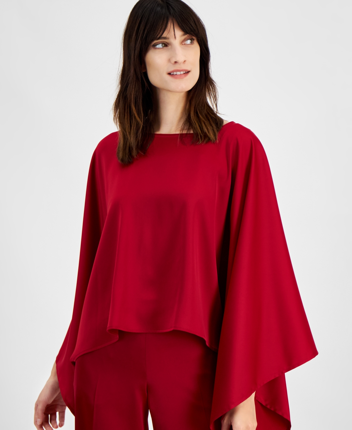 Anne Klein Women's Boat-Neck Cape Top