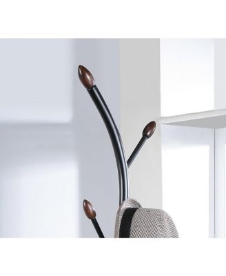 Arles Metal Black and Walnut Standing Coat Rack