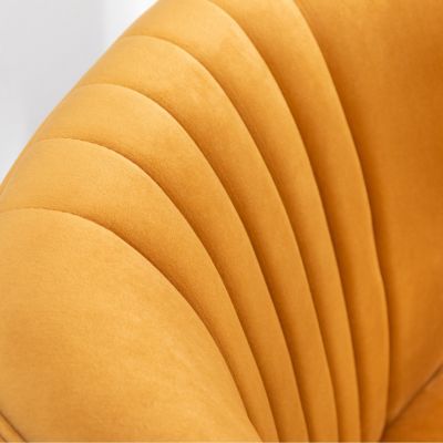 Contemporary Velvet Upholstered Accent Chair, Gold