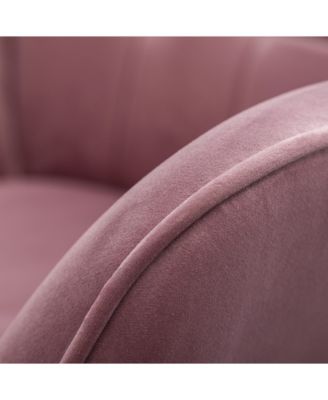 Contemporary Silky Velvet Tufted Accent Chair with Ottoman