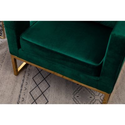 Streamdale Contemporary Upholstered Accent Arm Chair, Green